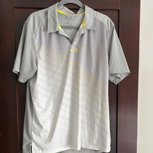 Oakley Gray Polo with Yellow Accents